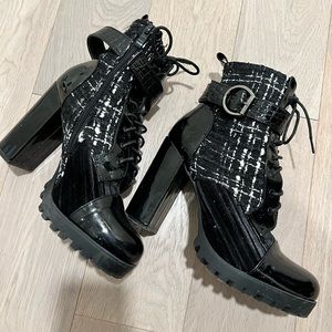 Nasty Gal tweed boots